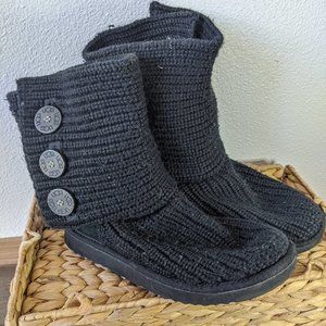 Ugg Black Classic Cardy Boot Knit size 8